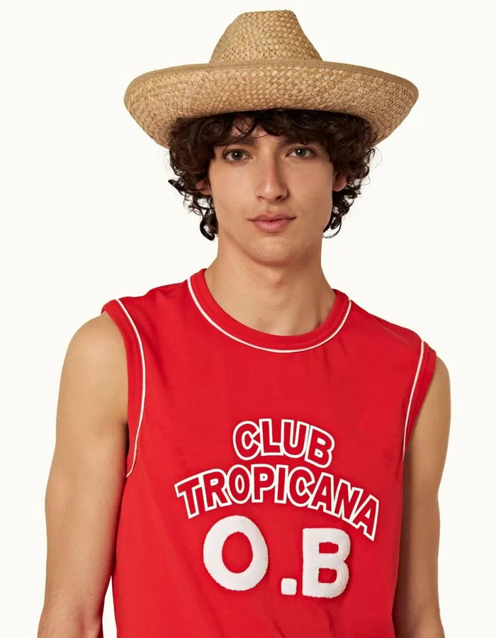 Men Orlebar Brown TShirts Dubois Summer Red