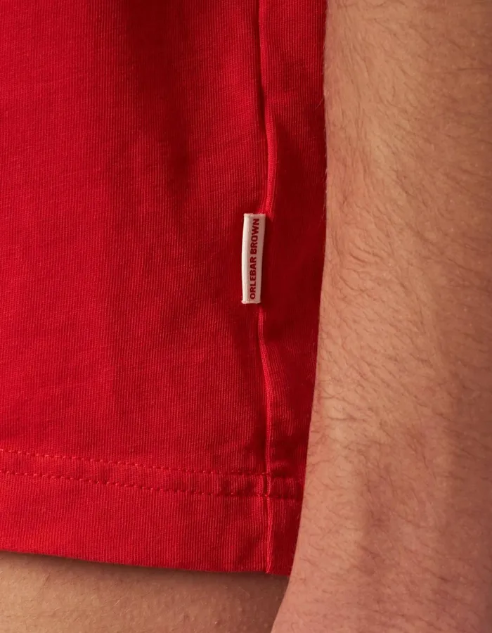 Men Orlebar Brown TShirts Dubois Summer Red