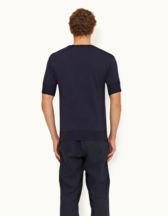 Men Orlebar Brown TShirts Emile Indigo Men Orlebar Brown TShirts Emile Indigo