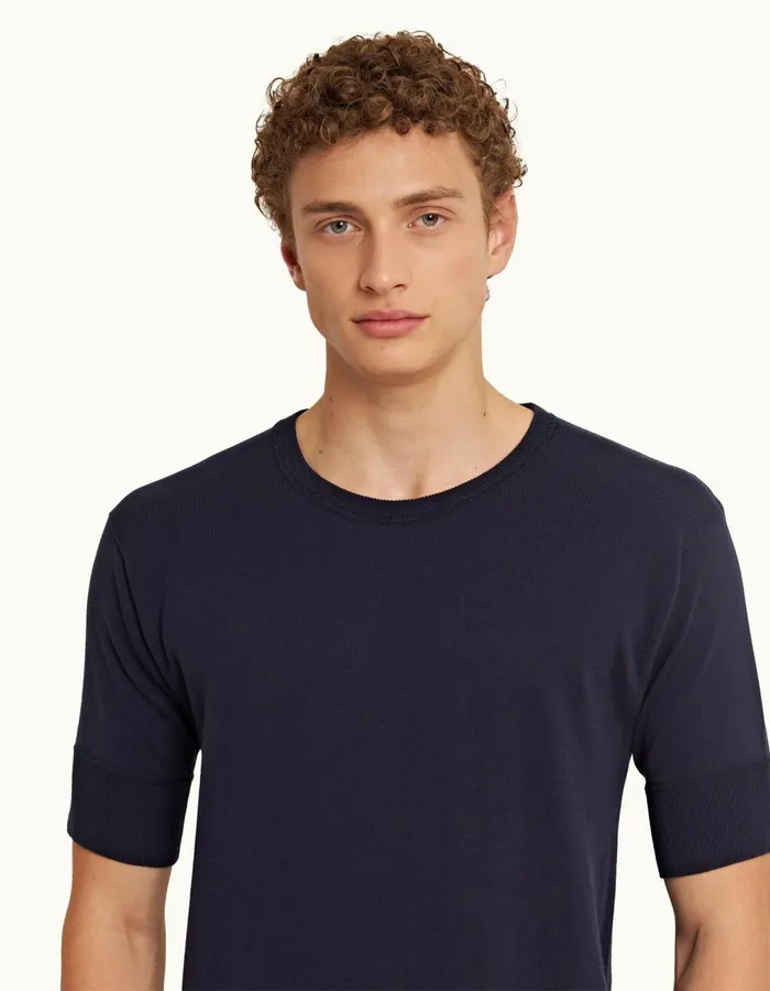 Men Orlebar Brown TShirts Emile Indigo Men Orlebar Brown TShirts Emile Indigo