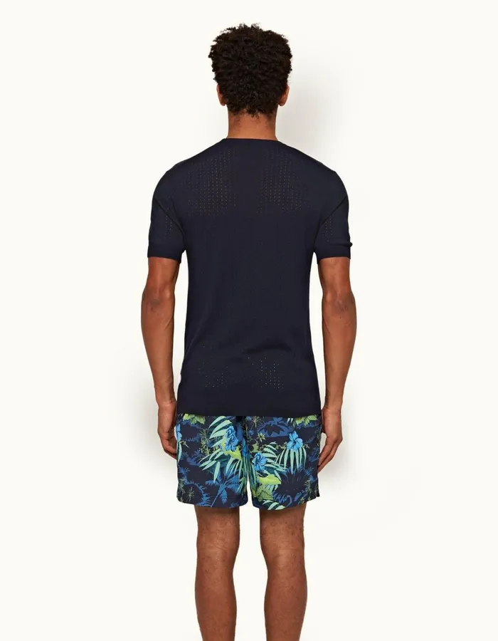Men Orlebar Brown TShirts Gaulin Silk Night Iris