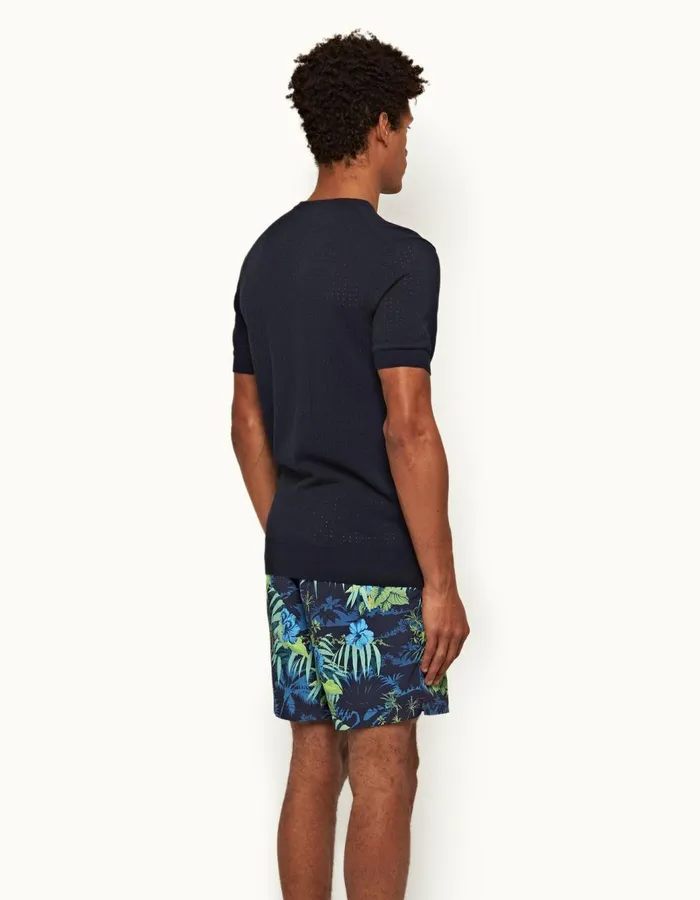 Men Orlebar Brown TShirts Gaulin Silk Night Iris