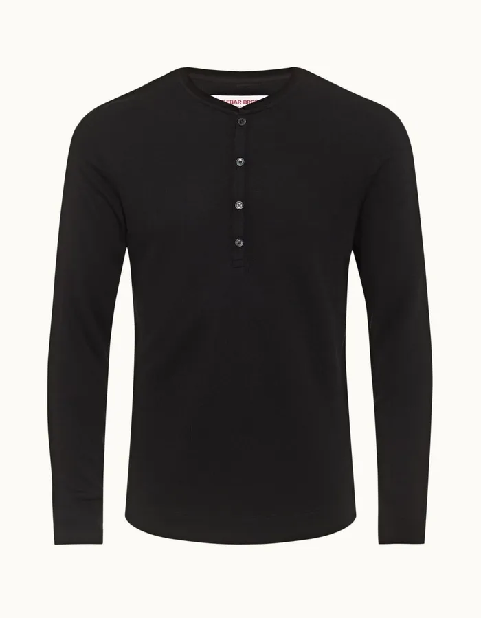Men Orlebar Brown TShirts Harrison Cashmere Black