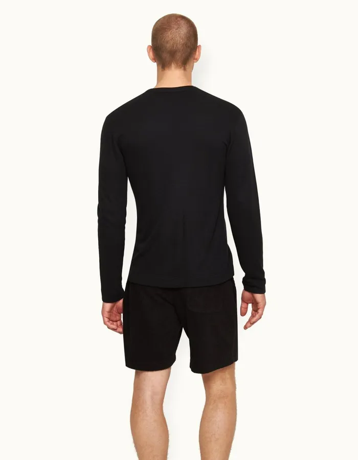 Men Orlebar Brown TShirts Harrison Cashmere Black