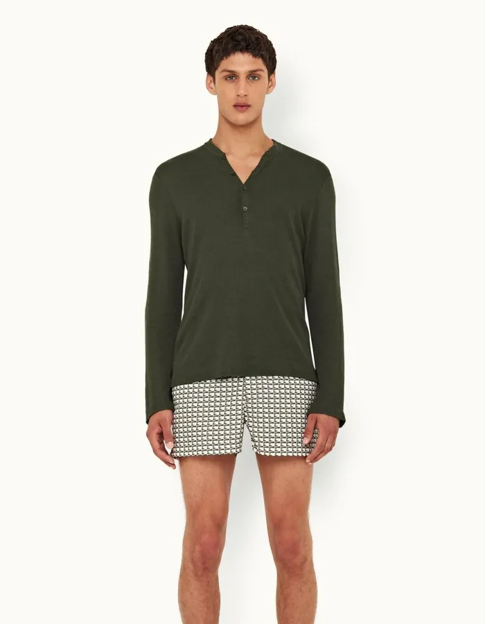 Men Orlebar Brown TShirts Harrison Cashmere Forest Night