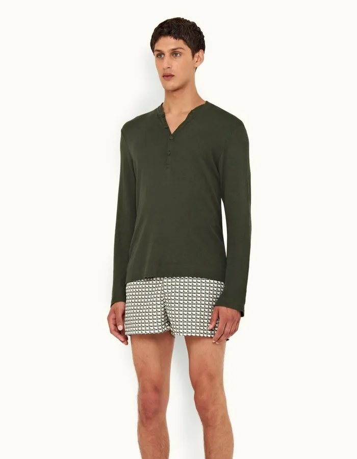 Men Orlebar Brown TShirts Harrison Cashmere Forest Night