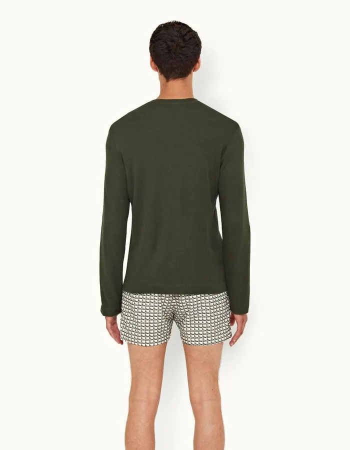 Men Orlebar Brown TShirts Harrison Cashmere Forest Night