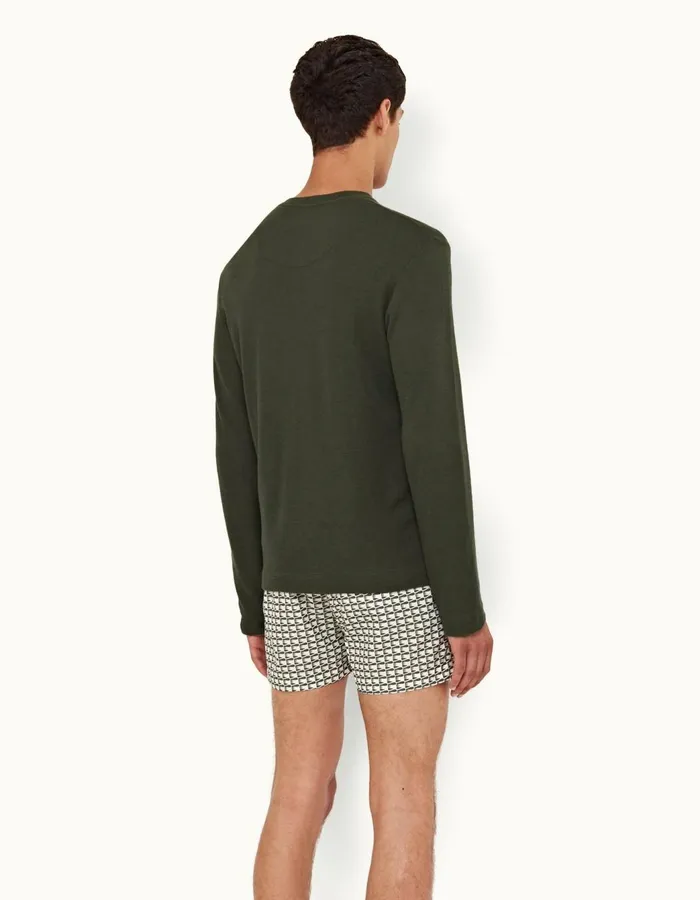 Men Orlebar Brown TShirts Harrison Cashmere Forest Night