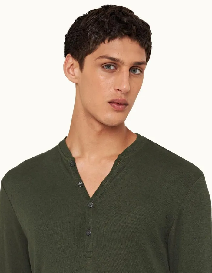 Men Orlebar Brown TShirts Harrison Cashmere Forest Night