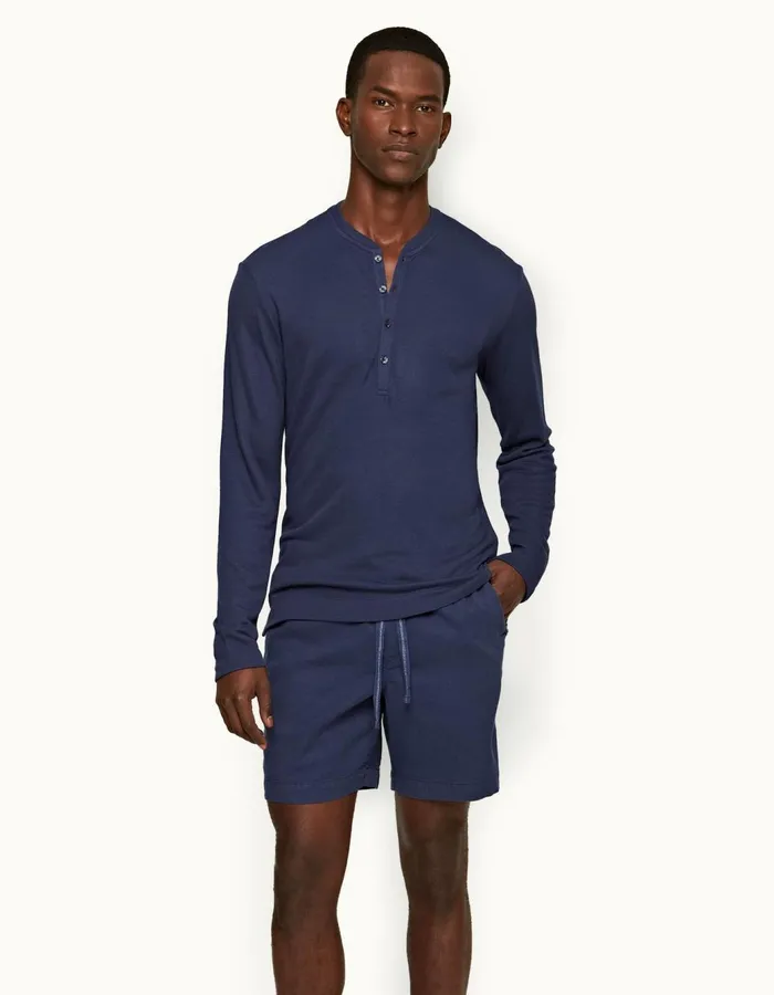 Men Orlebar Brown TShirts Harrison Cashmere Lagoon Blue