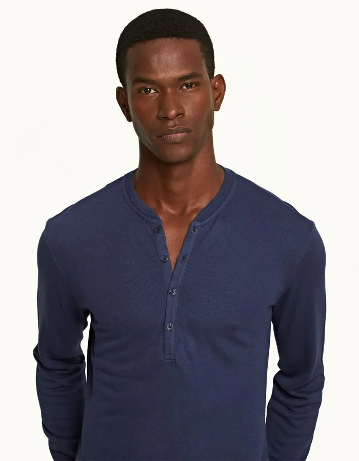 Men Orlebar Brown TShirts Harrison Cashmere Lagoon Blue