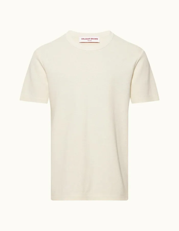 Men Orlebar Brown TShirts Nicolas Chainstitch Sea Mist