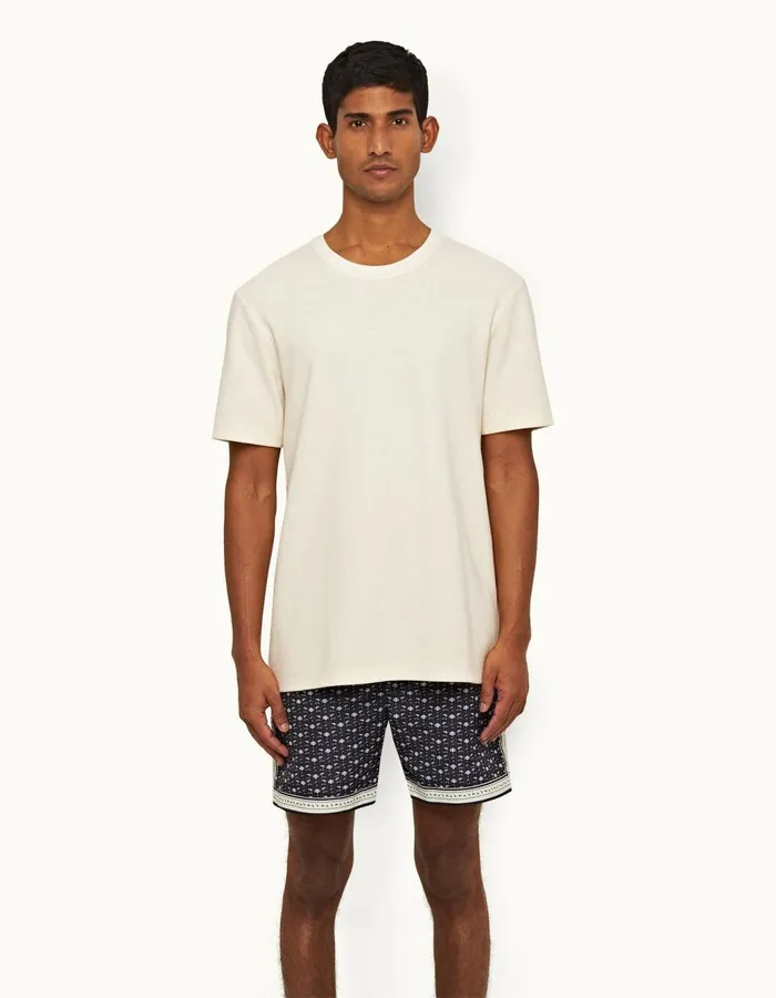 Men Orlebar Brown TShirts Nicolas Chainstitch Sea Mist