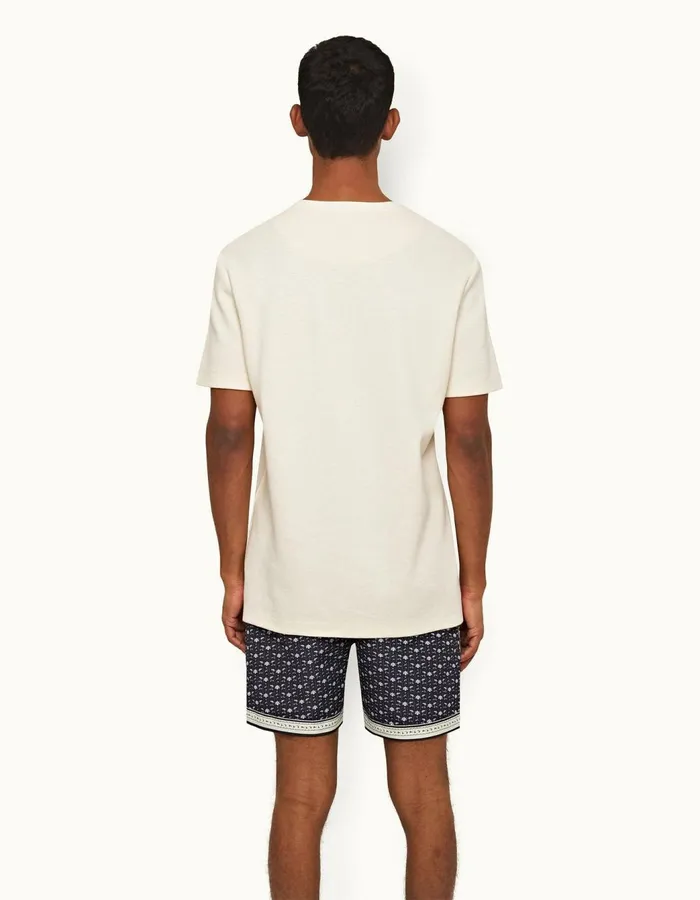 Men Orlebar Brown TShirts Nicolas Chainstitch Sea Mist