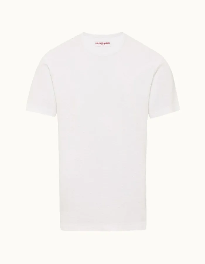 Men Orlebar Brown TShirts Nicolas Towelling White