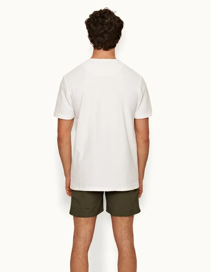 Men Orlebar Brown TShirts Nicolas Towelling White
