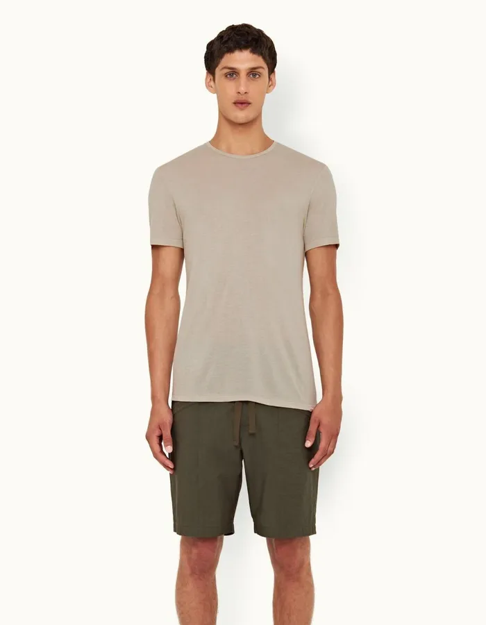 Men Orlebar Brown TShirts Ob Classic Cashmere Parched Green