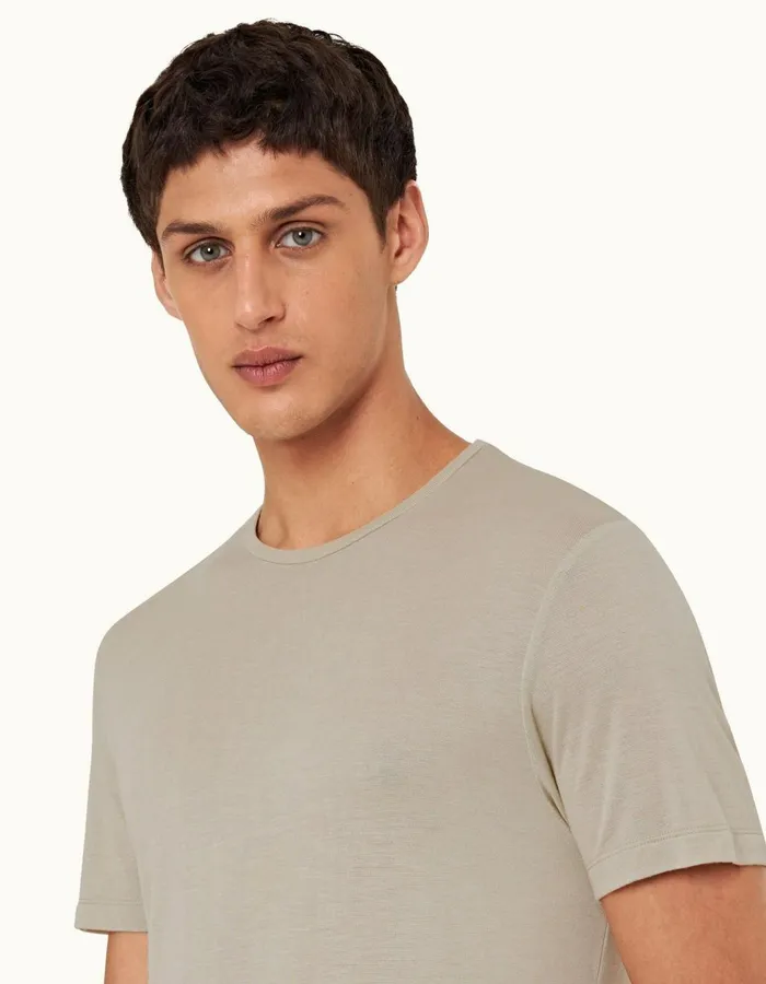 Men Orlebar Brown TShirts Ob Classic Cashmere Parched Green