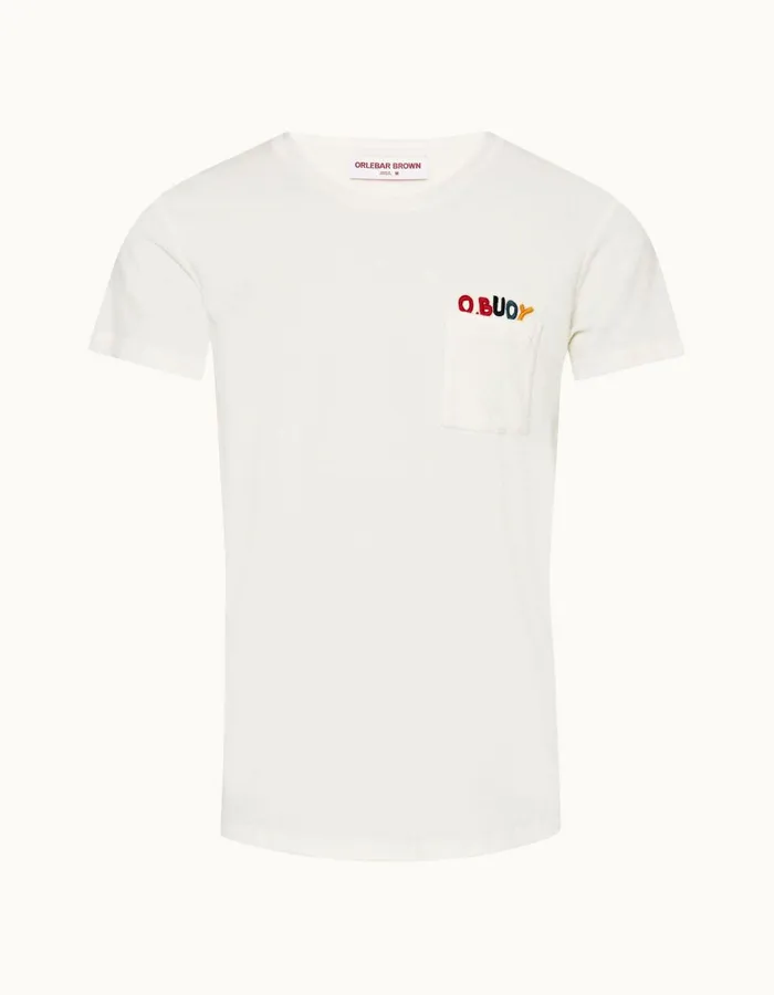 Men Orlebar Brown TShirts Ob Classic Towelling White Sand