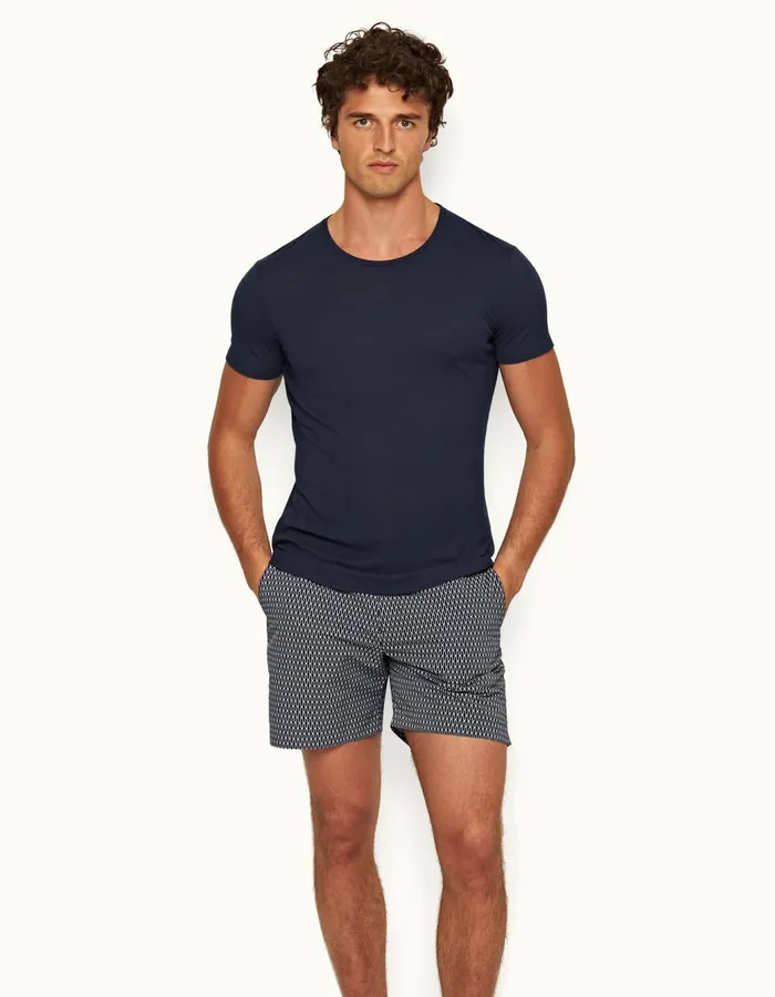 Men Orlebar Brown TShirts ObT Cashmere Lagoon Blue