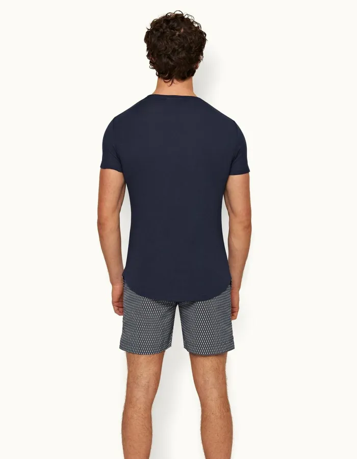 Men Orlebar Brown TShirts ObT Cashmere Lagoon Blue