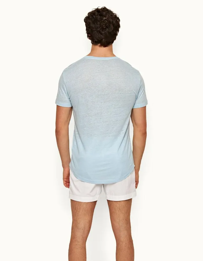 Men Orlebar Brown TShirts ObT Linen Island Sky