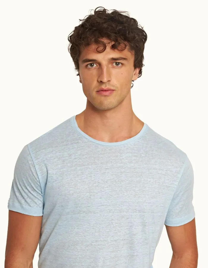 Men Orlebar Brown TShirts ObT Linen Island Sky
