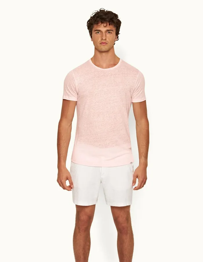 Men Orlebar Brown TShirts ObT Linen Rose