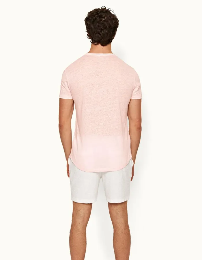 Men Orlebar Brown TShirts ObT Linen Rose
