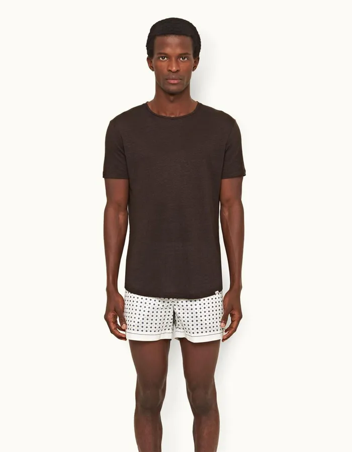 Men Orlebar Brown TShirts ObT Linen Truffle