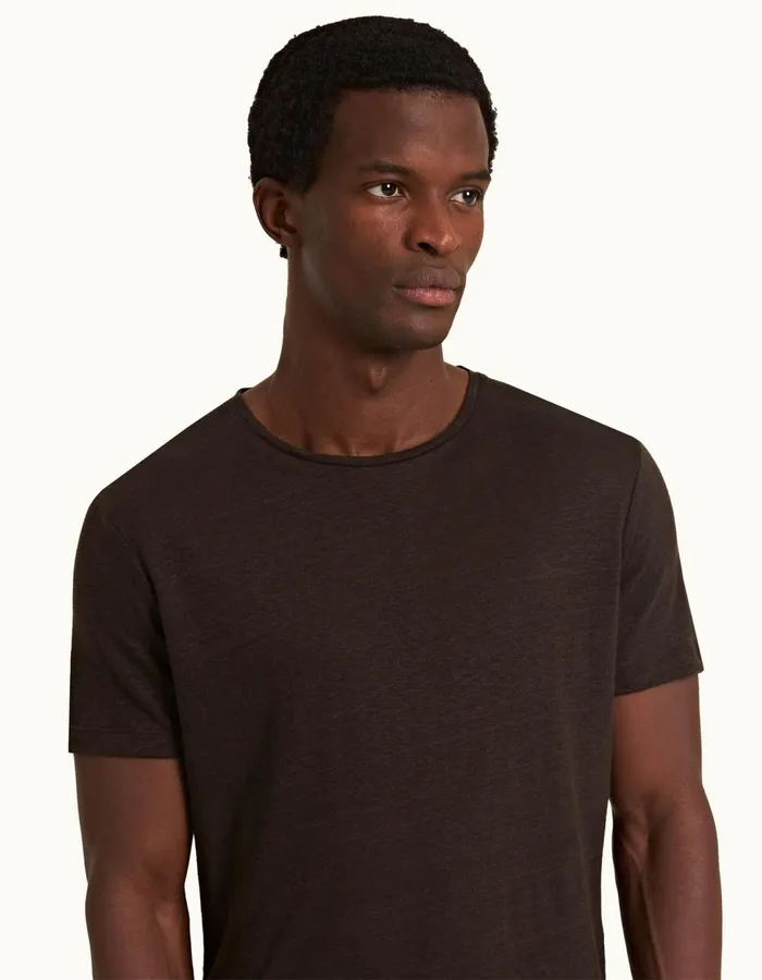Men Orlebar Brown TShirts ObT Linen Truffle