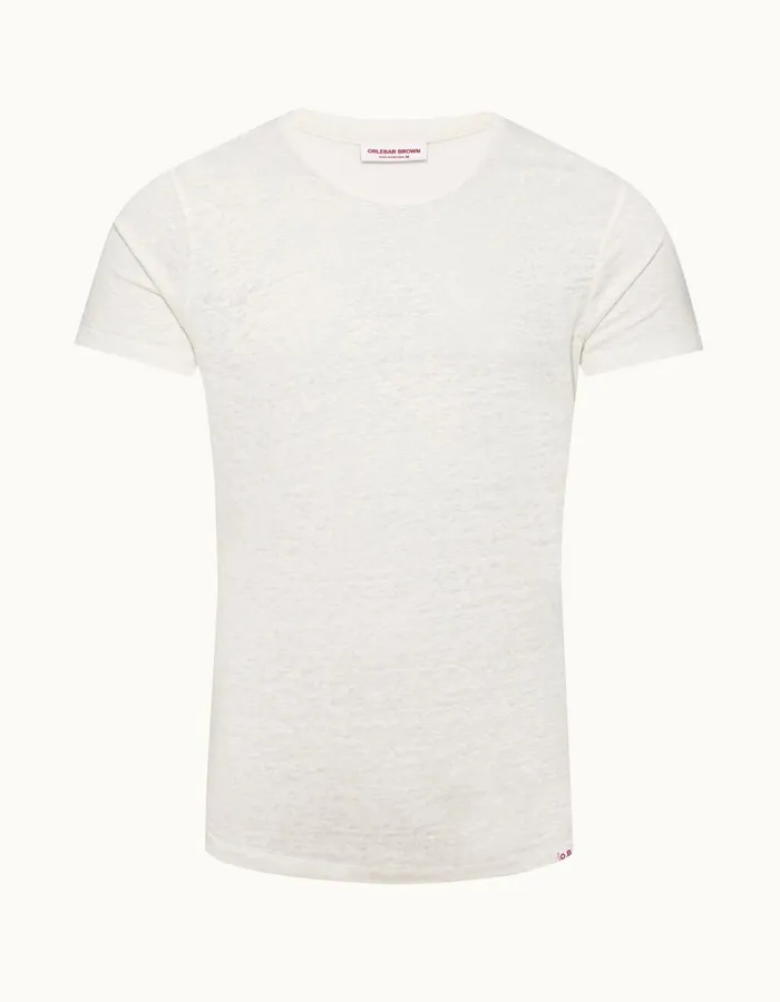 Men Orlebar Brown TShirts ObT Linen Washed Buttercup