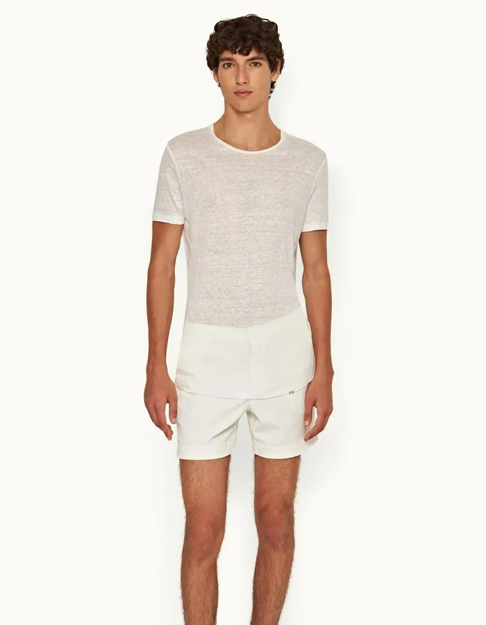 Men Orlebar Brown TShirts ObT Linen Washed Buttercup