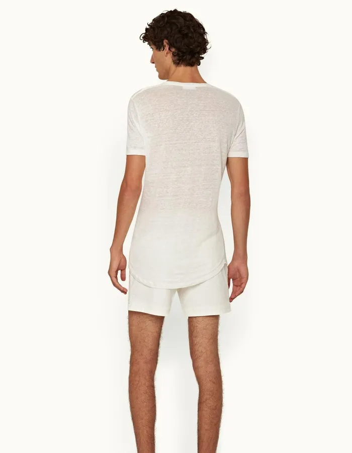 Men Orlebar Brown TShirts ObT Linen Washed Buttercup