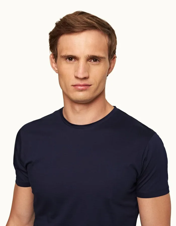 Men Orlebar Brown TShirts ObT Mercerised Navy