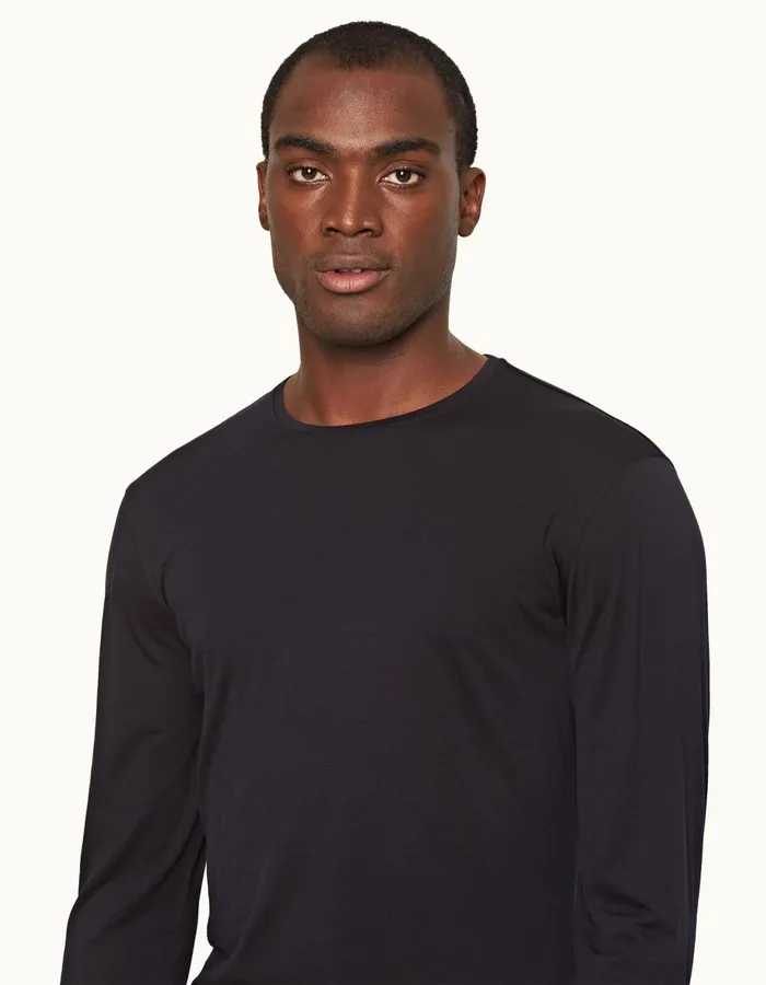 Men Orlebar Brown TShirts ObT Merino Night Iris