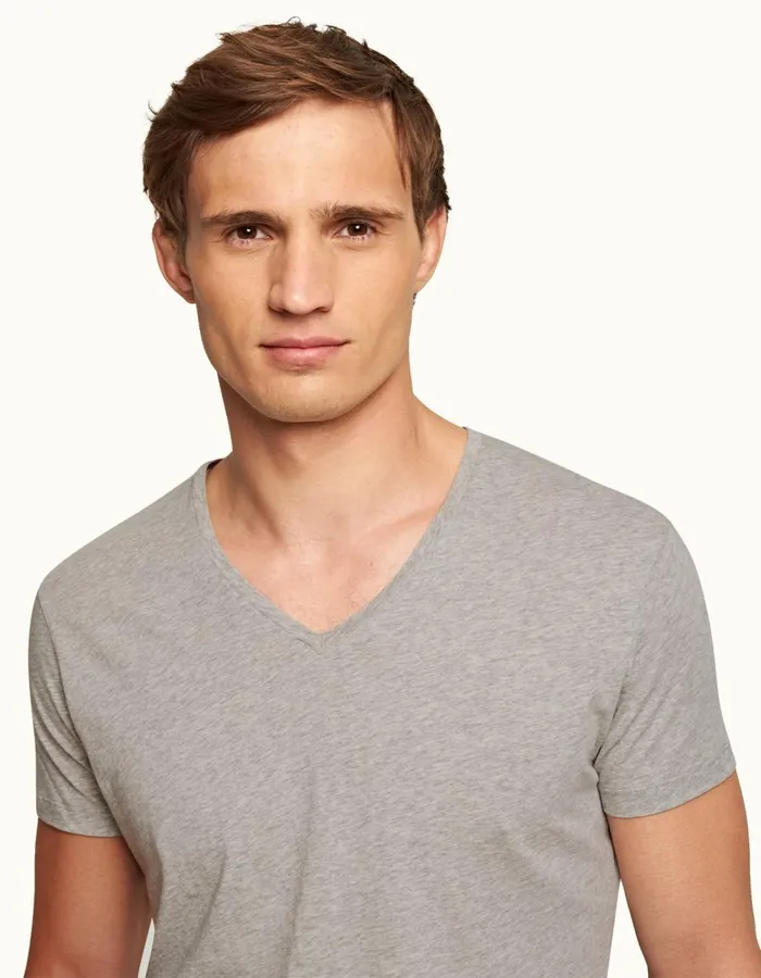 Men Orlebar Brown TShirts ObV Mid Grey Melange