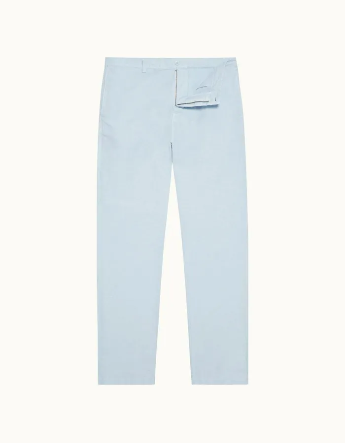 Men Orlebar Brown Trousers Alexander Linen Ice Blue