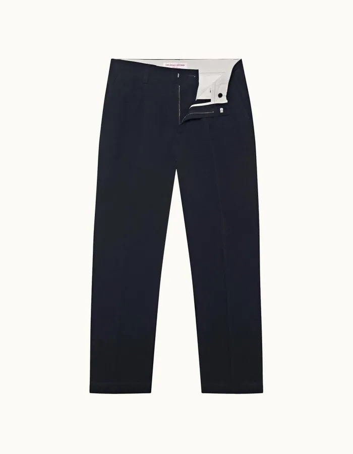 Men Orlebar Brown Trousers Beckworth Pleated Night Iris