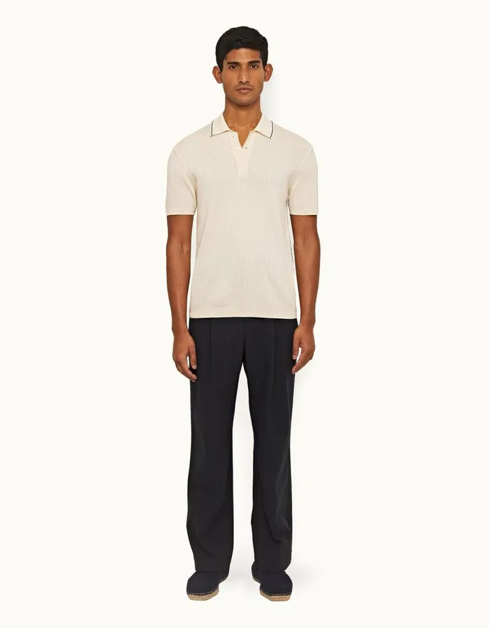 Men Orlebar Brown Trousers Beckworth Pleated Night Iris