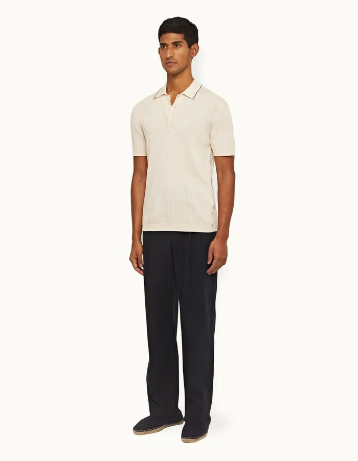 Men Orlebar Brown Trousers Beckworth Pleated Night Iris