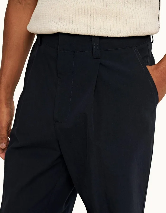 Men Orlebar Brown Trousers Beckworth Pleated Night Iris