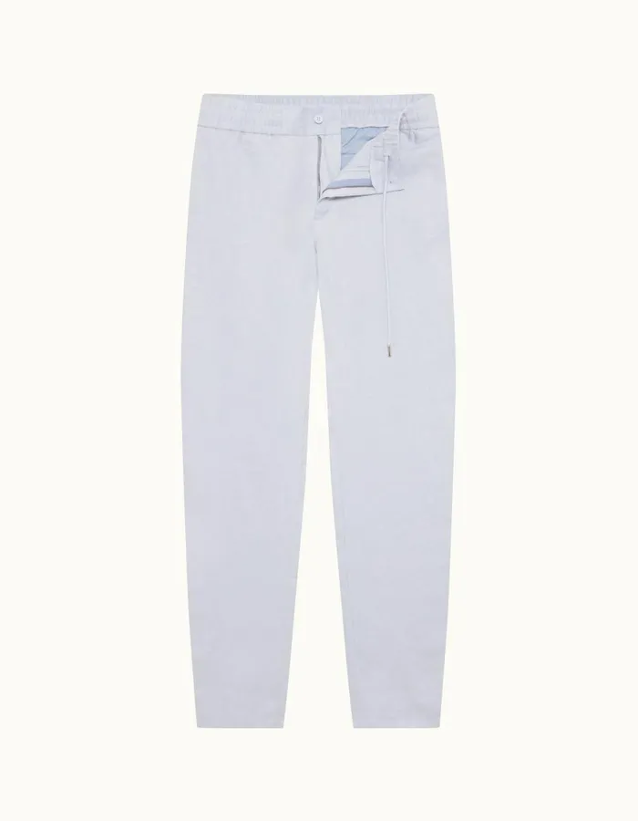 Men Orlebar Brown Trousers Cornell Linen Light Island Sky