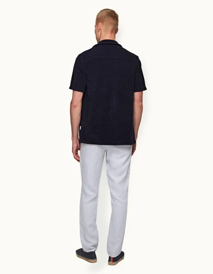 Men Orlebar Brown Trousers Cornell Linen Light Island Sky