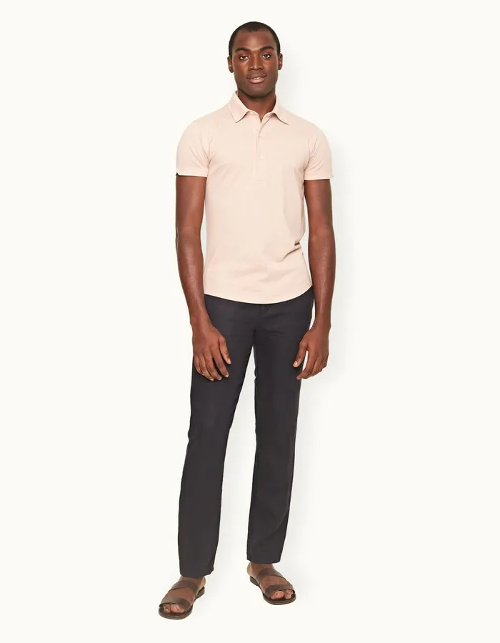 Men Orlebar Brown Trousers Cornell Linen Night Iris Ii