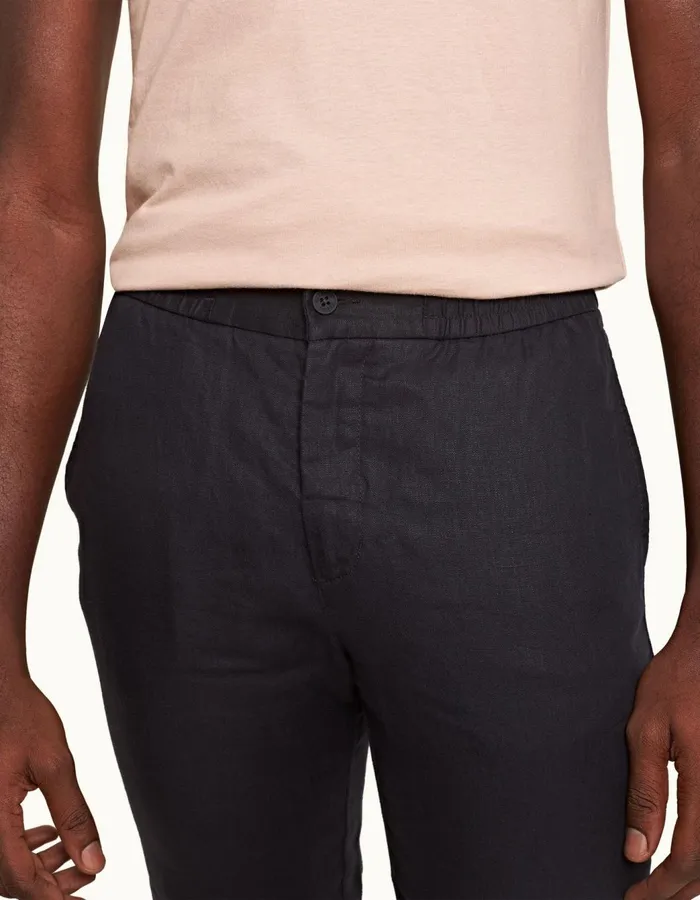 Men Orlebar Brown Trousers Cornell Linen Night Iris Ii