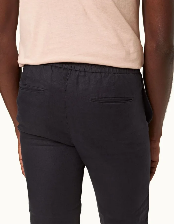 Men Orlebar Brown Trousers Cornell Linen Night Iris Ii