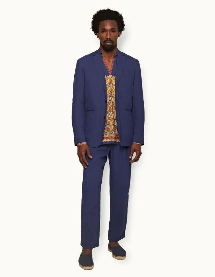 Men Orlebar Brown Trousers Derwin Lagoon Blue