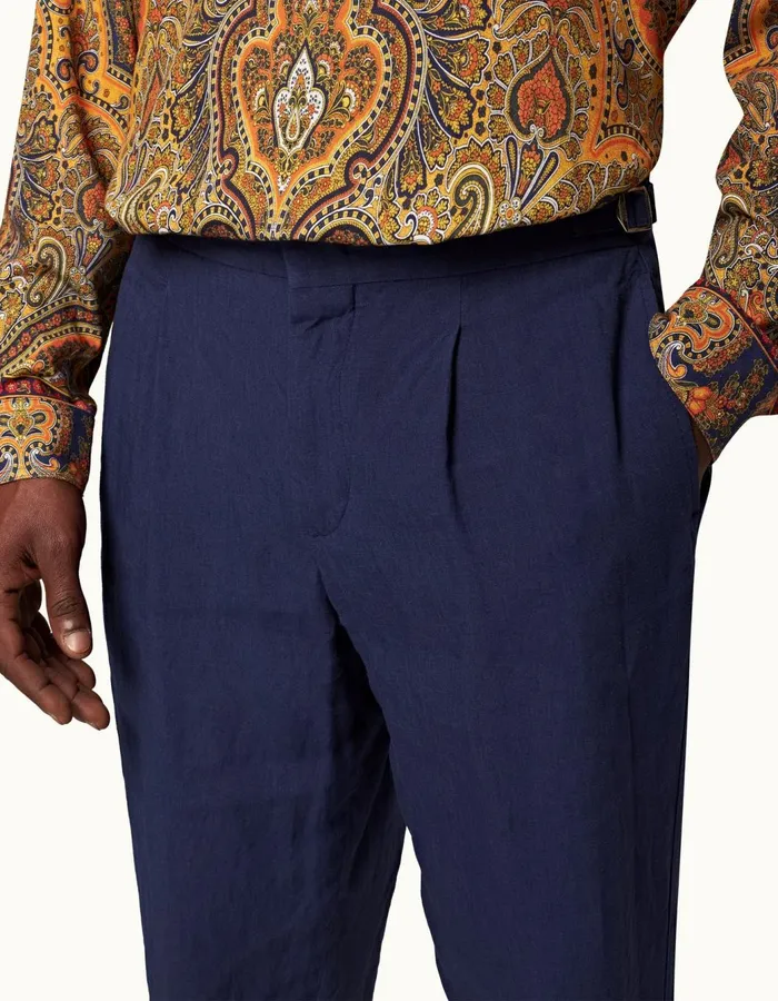 Men Orlebar Brown Trousers Derwin Lagoon Blue