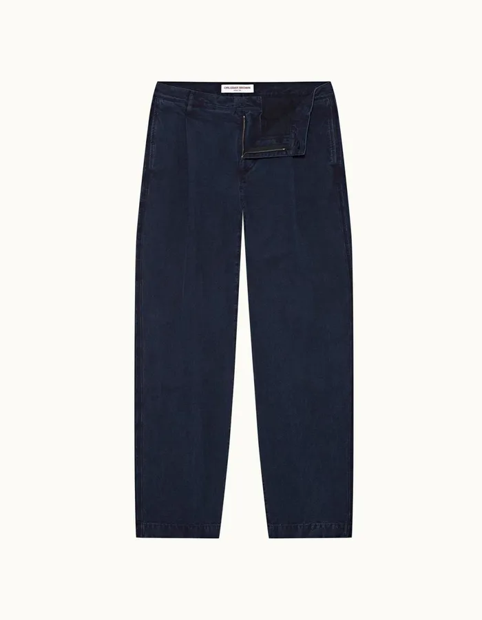 Men Orlebar Brown Trousers Dunmore Denim Indigo